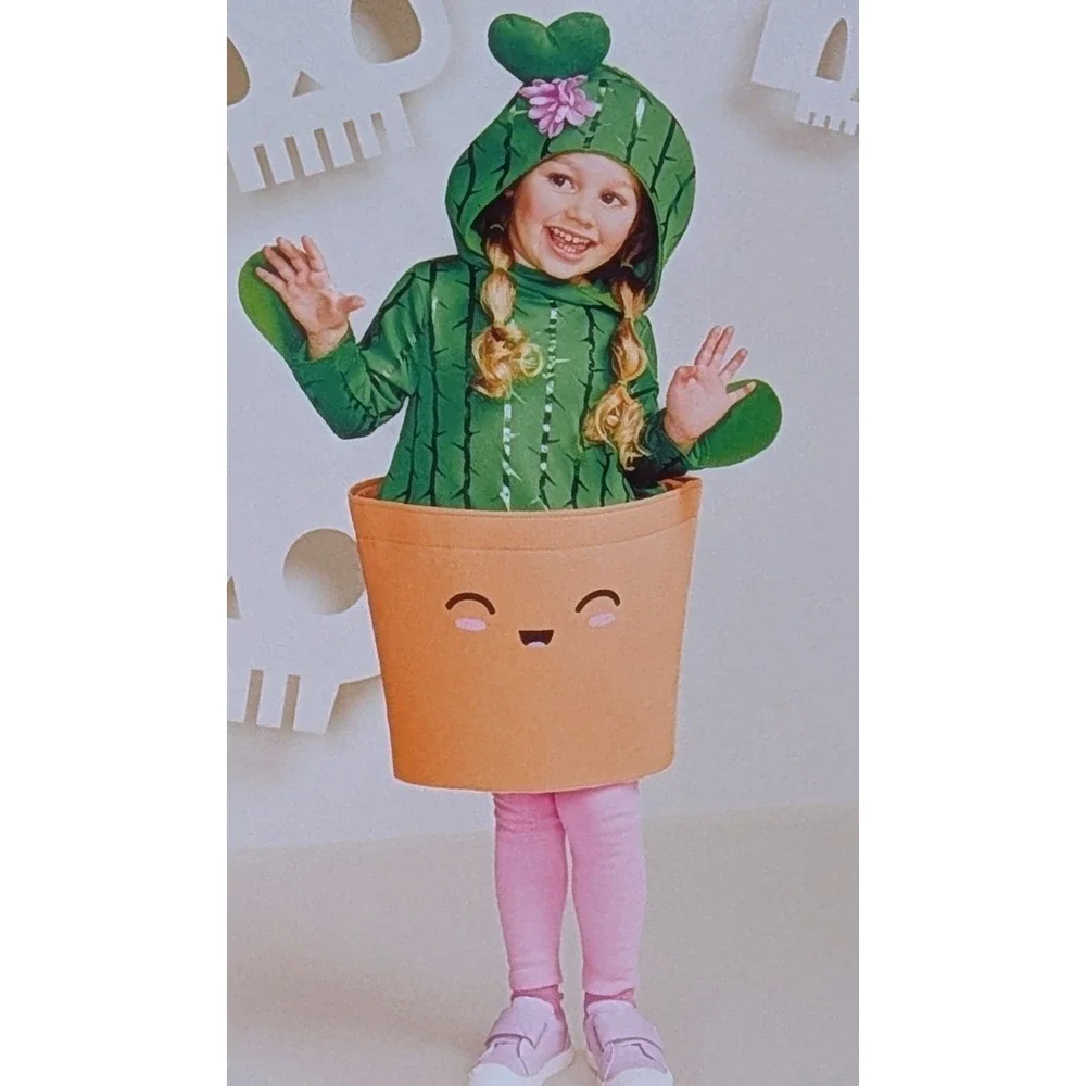 Hyde and Eek Boutique Potted Cactus Toddler Halloween Costume 2T-3T‎ Green New